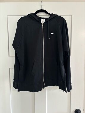Nike Black Full-Zip Hoodie with White Swoosh